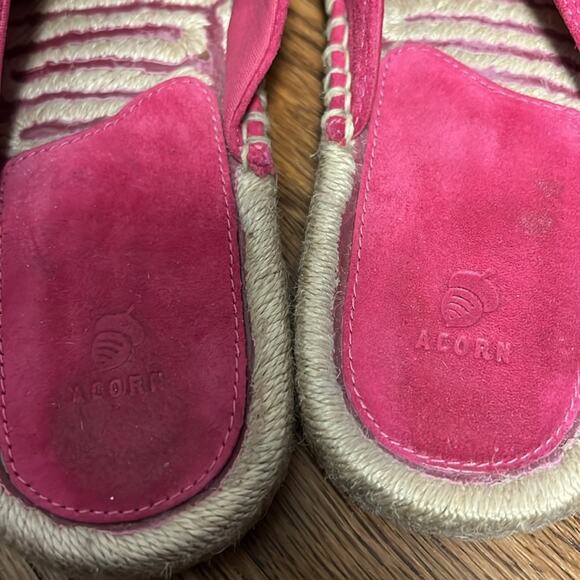 Acorn Women's Pink Suede Espadrille Slip-On Mule Size 7 - Picture 3 of 7